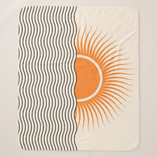 Abstract sunset: geometric boho decor. sherpa blanket