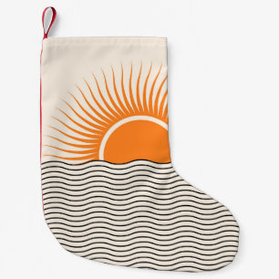 Abstract sunset: geometric boho decor. small christmas stocking
