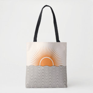 Abstract sunset: geometric boho decor. tote bag