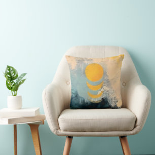 Abstract Sunset – Golden Calm Over Horizons Cushion