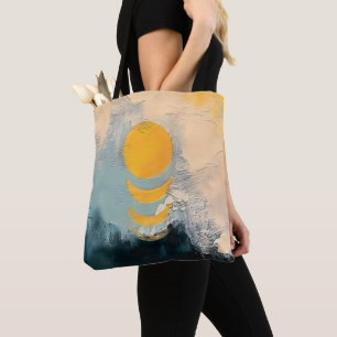 Abstract Sunset – Golden Calm Over Horizons Tote Bag