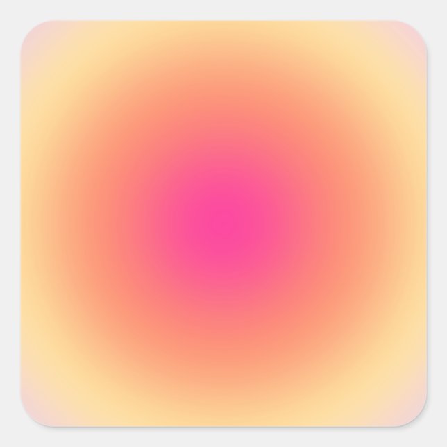 Abstract Sunset Gradient Square Sticker (Front)