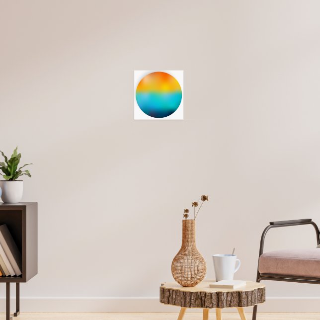 Abstract Sunset Horizon Circle Poster (Living Room 3)