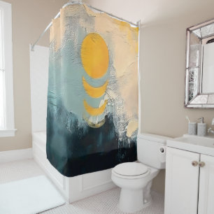 Abstract Sunset Minimalist Art Shower Curtain