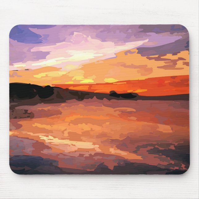 Abstract sunset sky pop mousepad (Front)