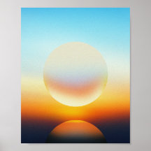 Abstract Sunset Sphere illustration Wall Art