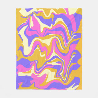 Abstract Sunset Tones Inspired Organic Flow Fleece Blanket