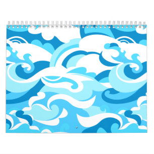 Abstract surf waves calendar