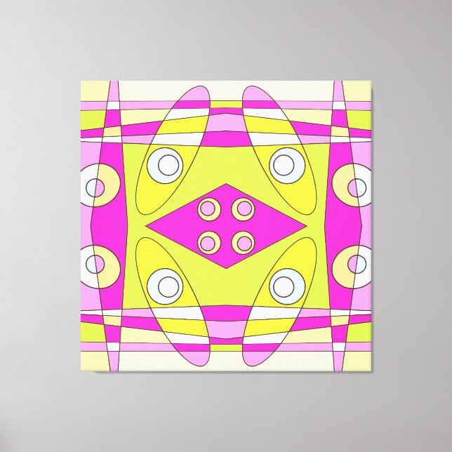 Abstract Surfing Bright Pink Green Bubblegum  Canvas Print (Front)