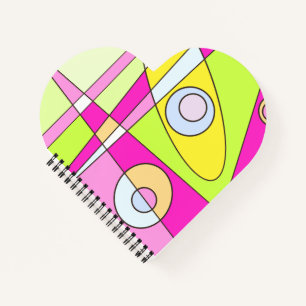 Abstract Surfing Bright Pink Green Bubblegum Notebook