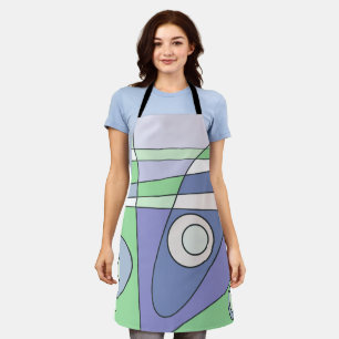Abstract Surfing Green Purple Apron