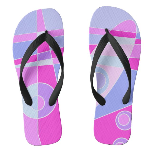Abstract Surfing Hot Pink Purple Jandals (Footbed)