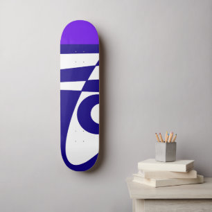 Abstract Surfing - Indigo Purple Navy Blue White  Skateboard