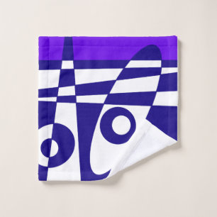 Abstract Surfing - Indigo Purple Navy Blue White Wash Cloth