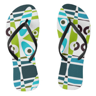 Abstract Surfing Olive Blue Teal Planner Jandals
