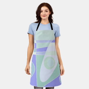 Abstract Surfing Pastel Purple Green Apron