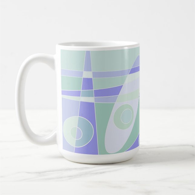 Abstract Surfing Pastel Purple Green  Coffee Mug (Left)
