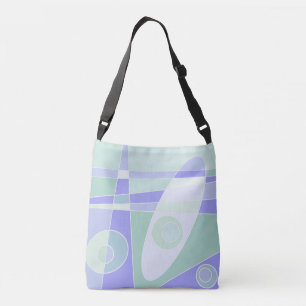 Abstract Surfing Pastel Purple Green Crossbody Bag