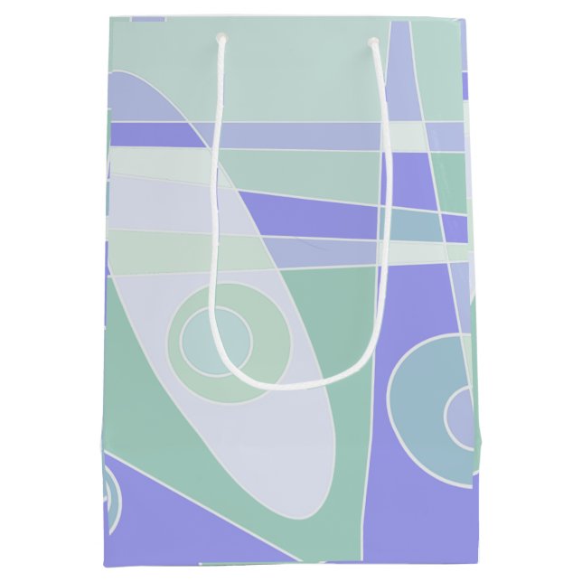 Abstract Surfing Pastel Purple Green Medium Gift Bag (Back)