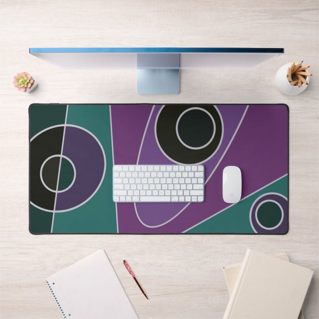 Abstract Surfing Teal Purple Desk Mat (Office 1)