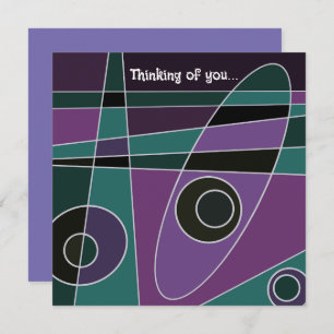 Abstract Surfing Teal Purple Thinking Of You Card