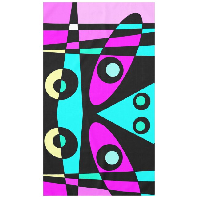 Abstract Surfing Turquoise Hot Pink Yellow Black  Tablecloth (Front)