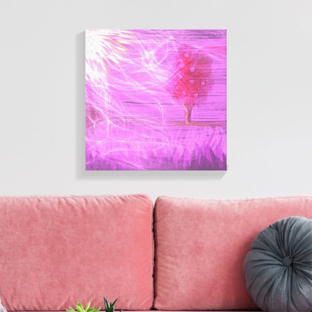 abstract surreal nature purple bright landscape canvas print (Insitu(LivingRoom))