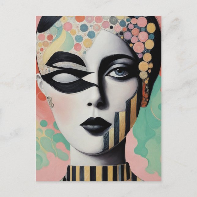 Abstract Surreal Woman Postcard (Front)