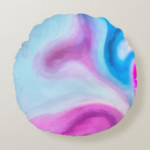 Abstract surrealistic background. Very colourful a Round Cushion