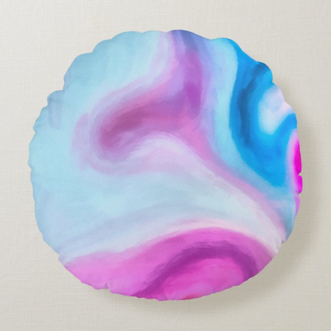 Abstract surrealistic background. Very colourful a Round Cushion (Front)
