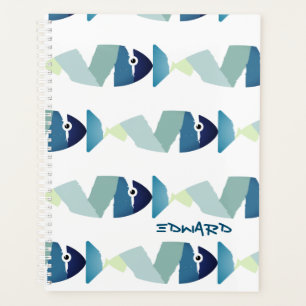 Abstract Swimming Blue Fish Planner