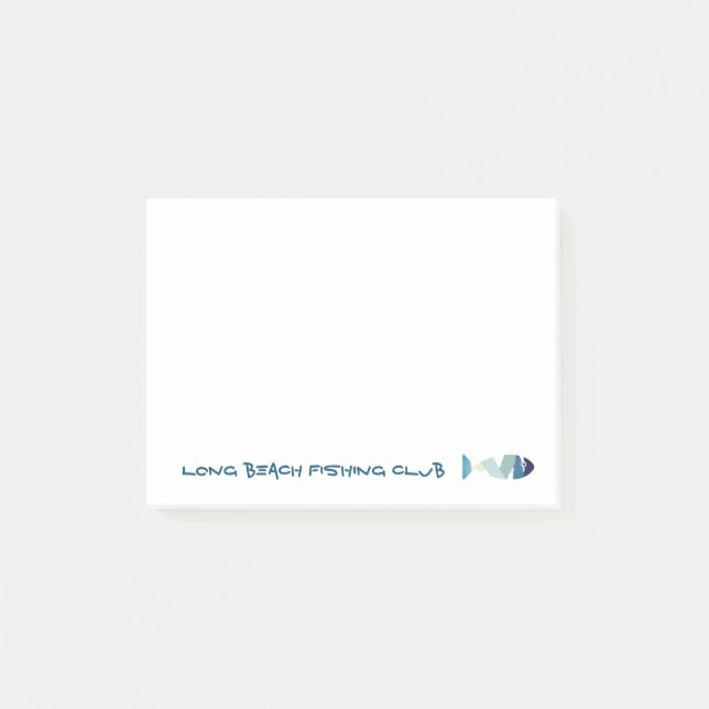 Abstract Swimming Blue Fish Post-it Notes (Front)