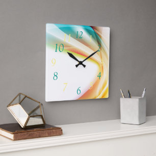 Abstract Swirl 2 Square Wall Clock