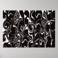Abstract Swirl Art - Black and White