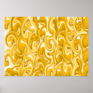 Abstract Swirl Art - Brown Poster