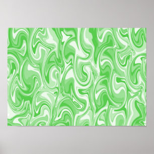 Abstract Swirl Art - Green Poster