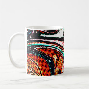 Abstract swirl background. Liquid paint texture in Coffee Mug