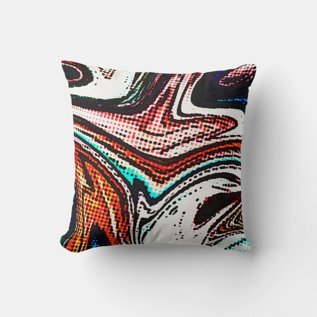 Abstract swirl background. Liquid paint texture in Cushion (Front)