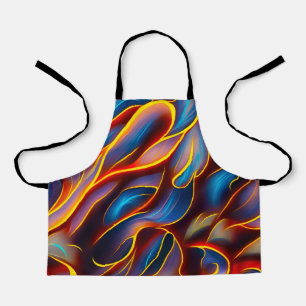 Abstract Swirl Blue Red Flames Apron