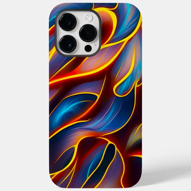 Abstract Swirl Blue Red Flames Case-Mate iPhone Case (Back)