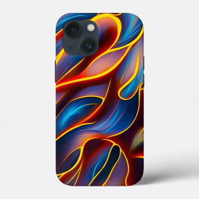 Abstract Swirl Blue Red Flames Case-Mate iPhone Case (Back)