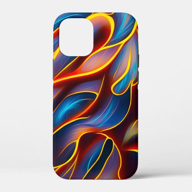 Abstract Swirl Blue Red Flames Case-Mate iPhone Case (Back)