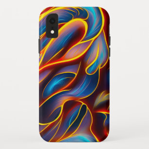 Abstract Swirl Blue Red Flames Case-Mate iPhone Case