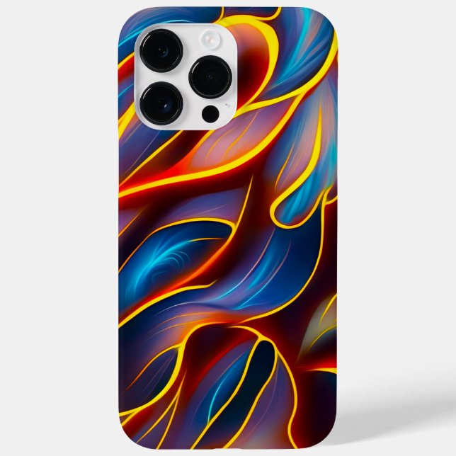 Abstract Swirl Blue Red Flames Case-Mate iPhone Case (Back)