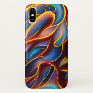 Abstract Swirl Blue Red Flames Case-Mate iPhone Case