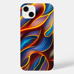 Abstract Swirl Blue Red Flames iPhone 14 Plus Case
