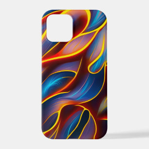 Abstract Swirl Blue Red Flames iPhone 12 Pro Case