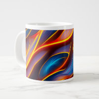 Abstract Swirl Blue Red Flames