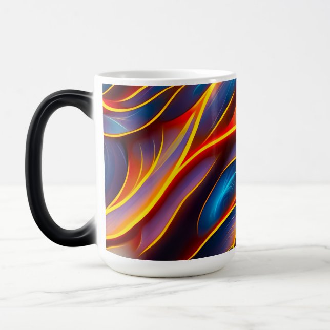 Abstract Swirl Blue Red Flames Magic Mug (Left)