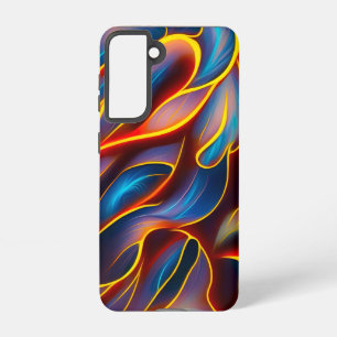 Abstract Swirl Blue Red Flames Samsung Galaxy Case